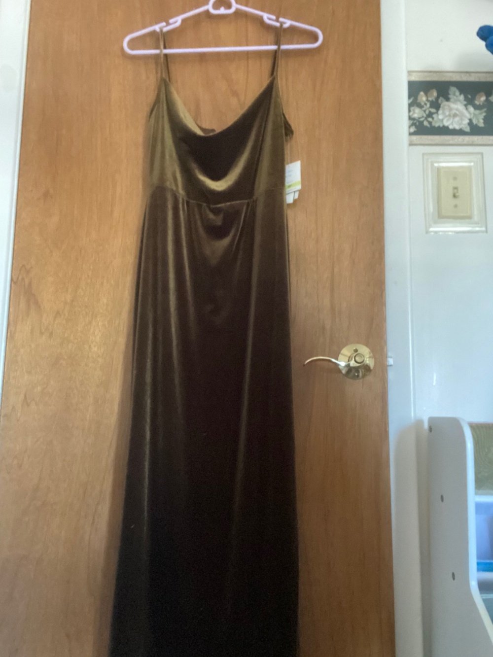 Women’s Petite Velvet Dress in Olive
